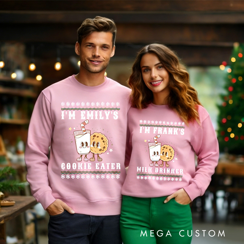Personalized Matching Couple Classic Sweatshirts  Holiday Couples Sweatshirt Valentine's Day Gift for Baking Lovers Bakers