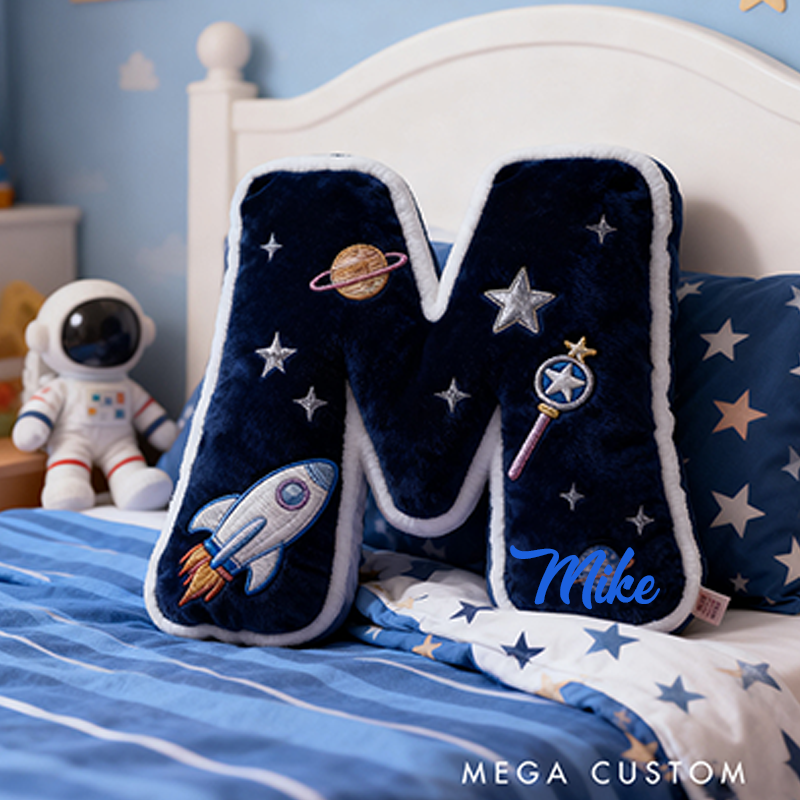 Personalized Colorful 26 Letters 3D Print Pillow Cute Adventures Among The Stars And Beyond Gift Custom Pillow Gift for Kids