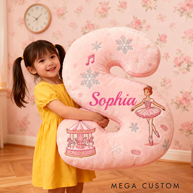 Personalized Colorful 26 Letters Cute Graphic 3D Print Pillow Cute Magic Beautiful Letter Custom Pillow Gift Christmas Gift for Kids
