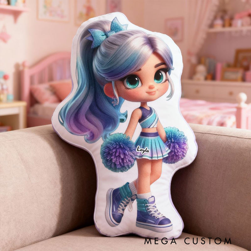 Personalized Cheerleader Doll Pillow with Your Name Perfect Gift for Cheer Fans
