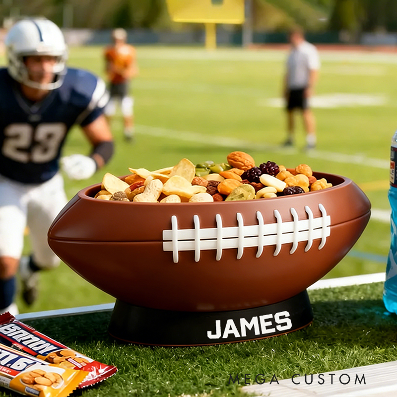 Personalized 3D Printed Football Snack Bowl for Sports Fans Parties and Tailgates