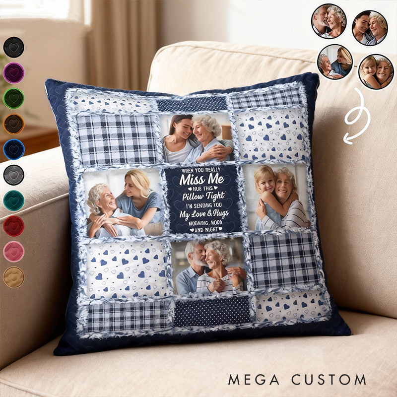 Personalized Photo When You Really Miss Me Hug This Pillow Memorial Gift for Family