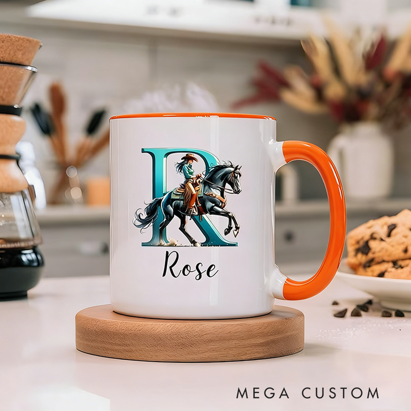 Personalized Name Cowgirl Birthday Mug Equestrian Gift Horse Gifts for Girl Custom Coffee Cup Gift for Horse Lover Horse mom Western Gifts