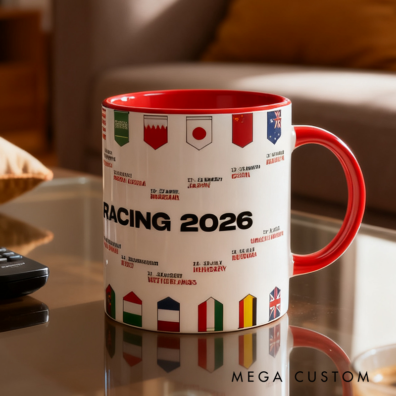 Personalized 2026 Formula Racing Calendar Mug Race Car Fan Gift Racing Lover Gift Xmas Gift New Near Gift