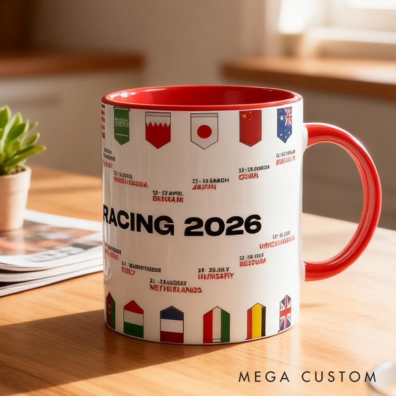 Personalized 2026 Formula Racing Calendar Mug Race Car Fan Gift Racing Lover Gift Xmas Gift New Near Gift