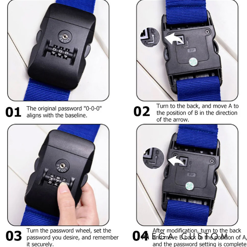 Personalized Adjustable Embroidery Name Luggage Strap for 20in - 28in Suitcase Travel Essential Birthday Gift for Travel Lover