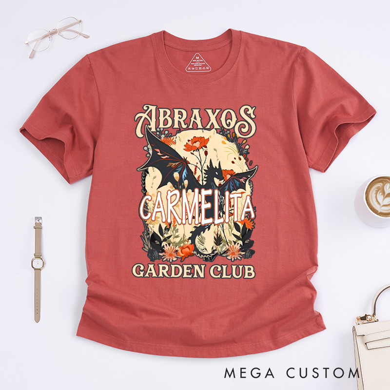 Personalized Garden Club Classic T-Shirts Fantasy Book Lover Shirt Bookish Gift Flower Shirt Dragon Shirt Reading Gift Gardening Gift