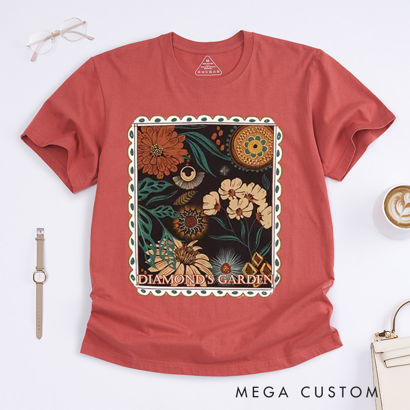 Personalized Boho Floral Cottagecore Classic T-Shirts Fall Flowers Nature Shirt Wildflower Garden Shirt Gift for Plant Lover Gift