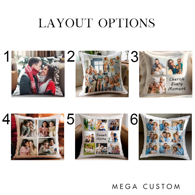 Personalized Photo Collage Pillow Sweet Home Design Custom Picture Cushion Cozy Decorative Throw Pillow for Living Room Unique Gift for Family