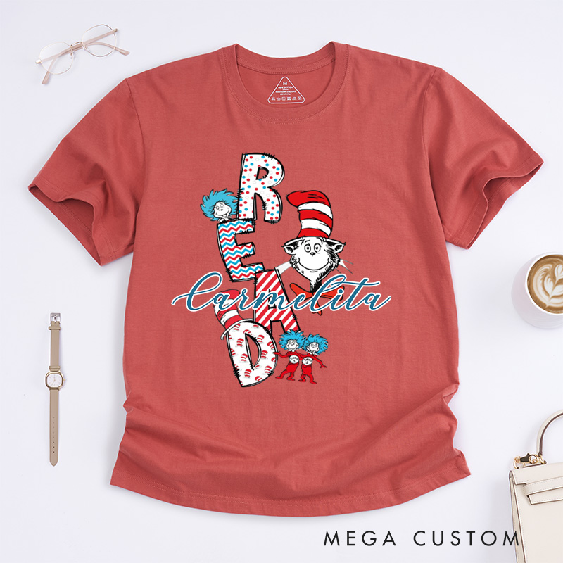 Personalized Trendy Read Classic T-Shirts Read Across America Shirt Funny Reading T Shirt Bookish Shirt Book Lover Gift for Reader