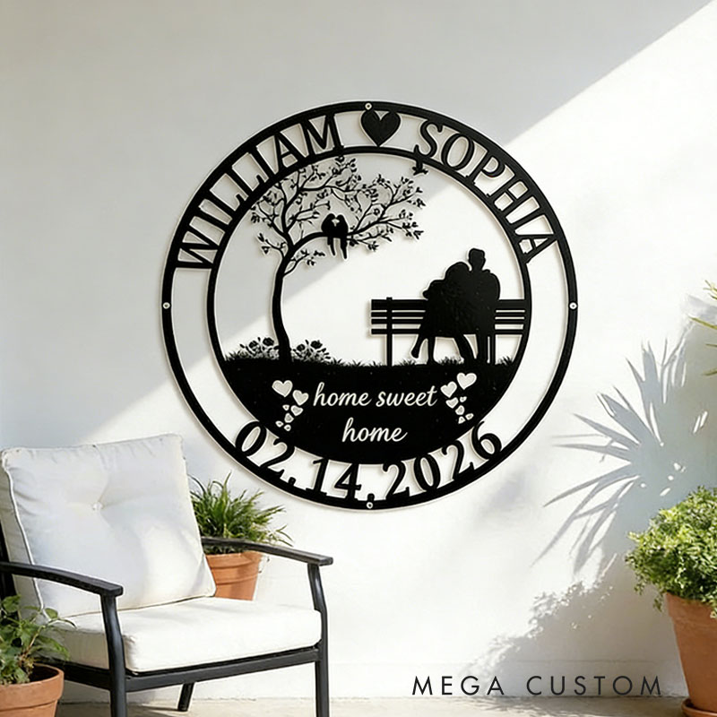 Personalized Wedding Anniversary Gift For Couple Custom Couple Metal Sign Wedding Gift Gift For Couple Gift For Husband Wife Metal Wall Sign