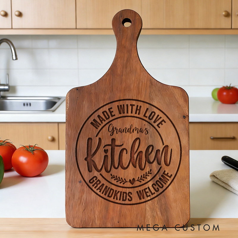 [Copy]Personalized Grandma's Kitchen Cutting Board Custom Engraved Cutting Board for Grandma Gifts Home Decor Cooking Anniversary Birthday