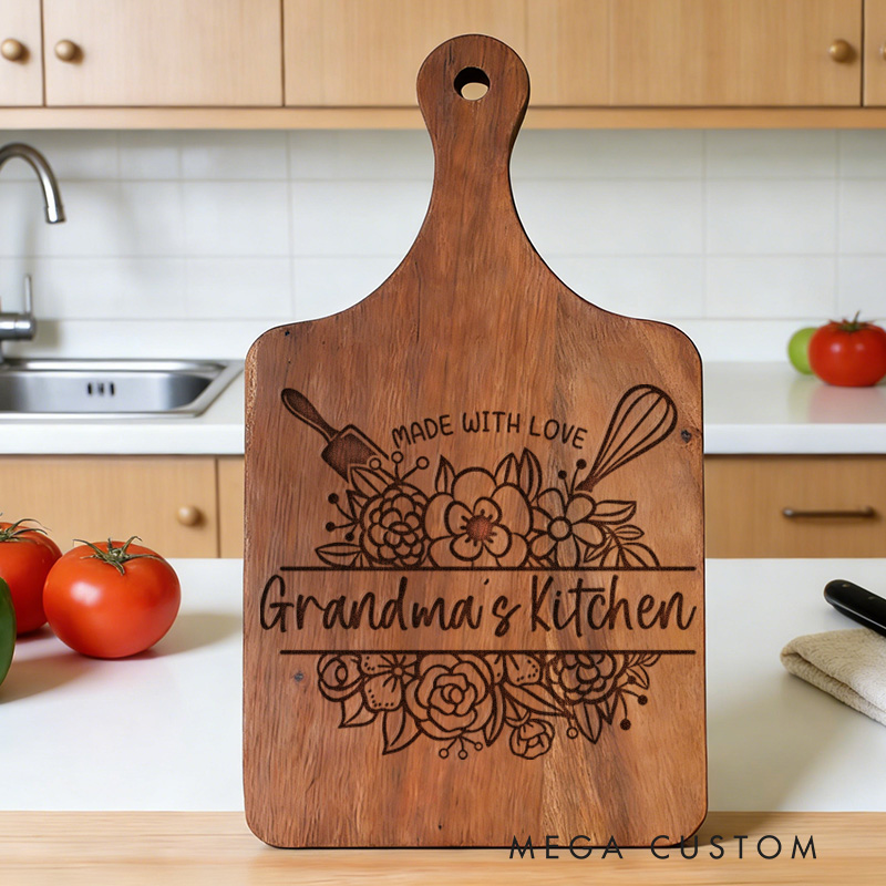 Personalized Grandma’s Kitchen Cutting Board Custom Engraved Cutting Board for Grandma Gifts Home Decor Cooking Anniversary Birthday