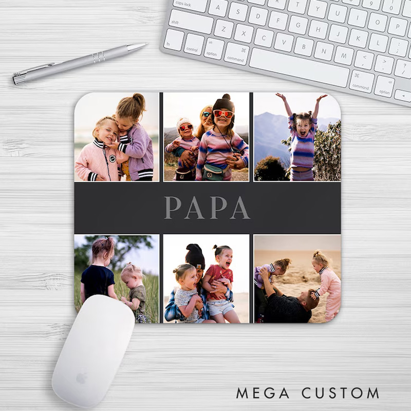 Personalized Grandpa Gifts Photo Mouse Pad Father's Day Gift Custom Image Mouse Mat Grandpas Office Desk Accessories Mousepad Mousemat