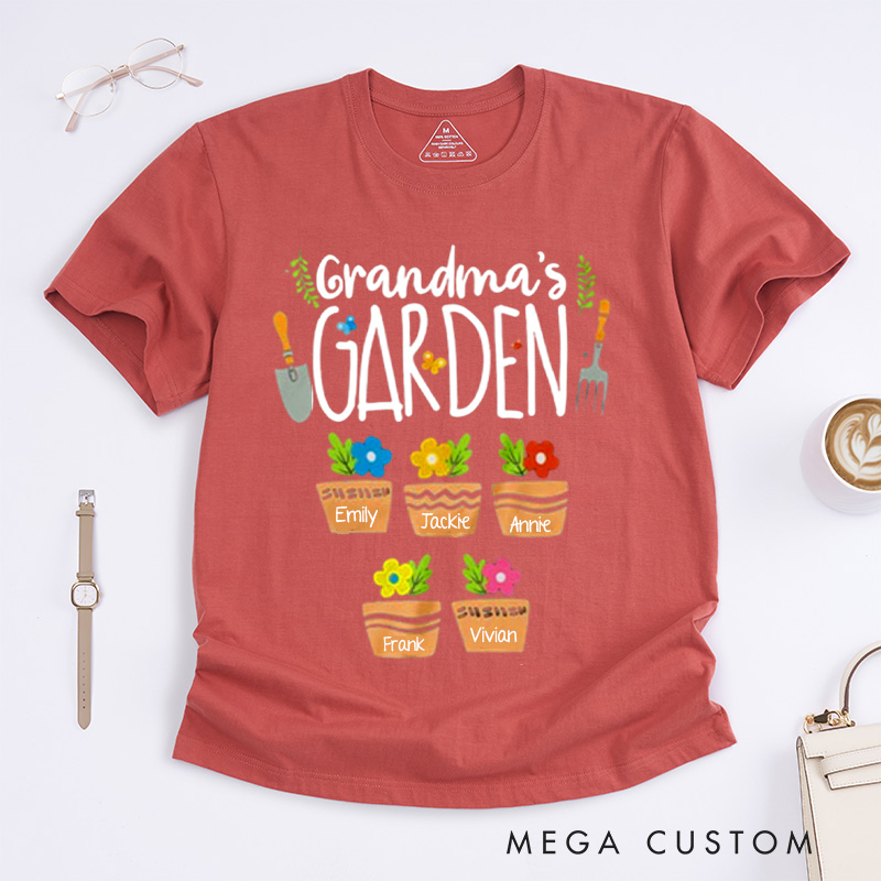 Personalized Grandma's Garden Classic T-shirts Grandma Gift Nana Shirt Oma Shirt Grandma Shirt Grandma Tee Gardening Gifts Mother's Day Gift