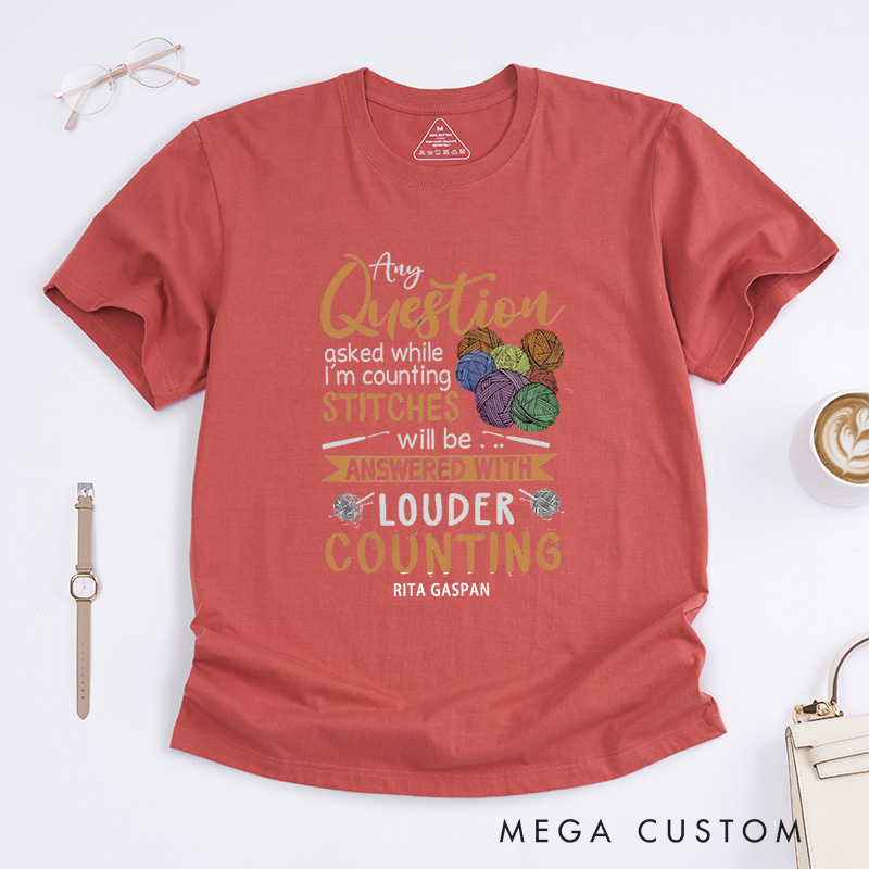 Personalized While I'm Counting Stitches Classic T-Shirts Crochet Gift Crochet Gift Idea Crochet Love Crochet Lover Crochet Lover Gift