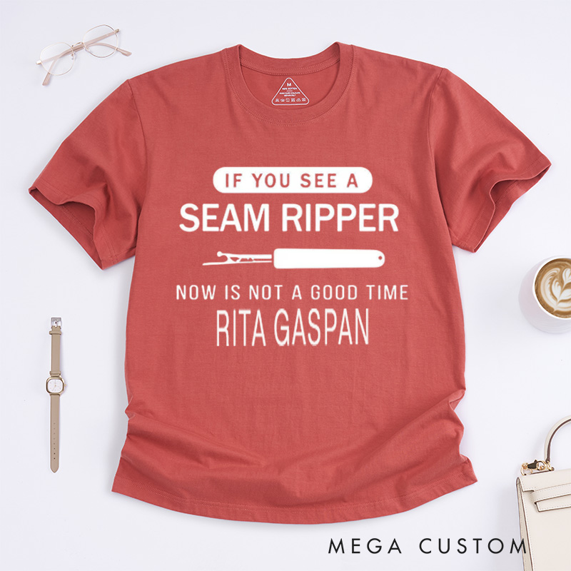 Personalized Sewing Classic T-Shirts Sewing Lover Shirt Funny Mom Shirt Seamstress Gift Shirts for Women