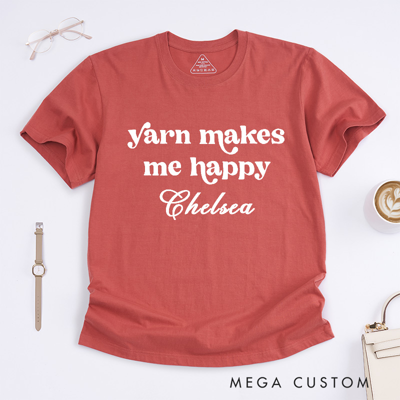 Personalized Knitting Classic T-Shirts  Knitter T-Shirt Knit Shirts Custom Tee Unusual Gift 