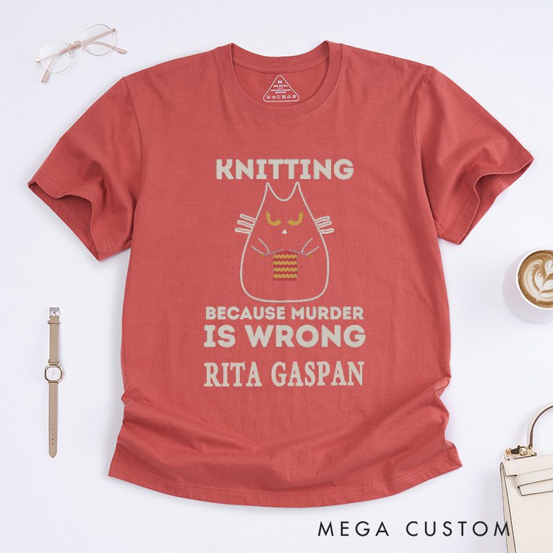Personalized Funny Knitting Classic T-Shirts Knitter T-Shirt Custom Tee Knit Gift 