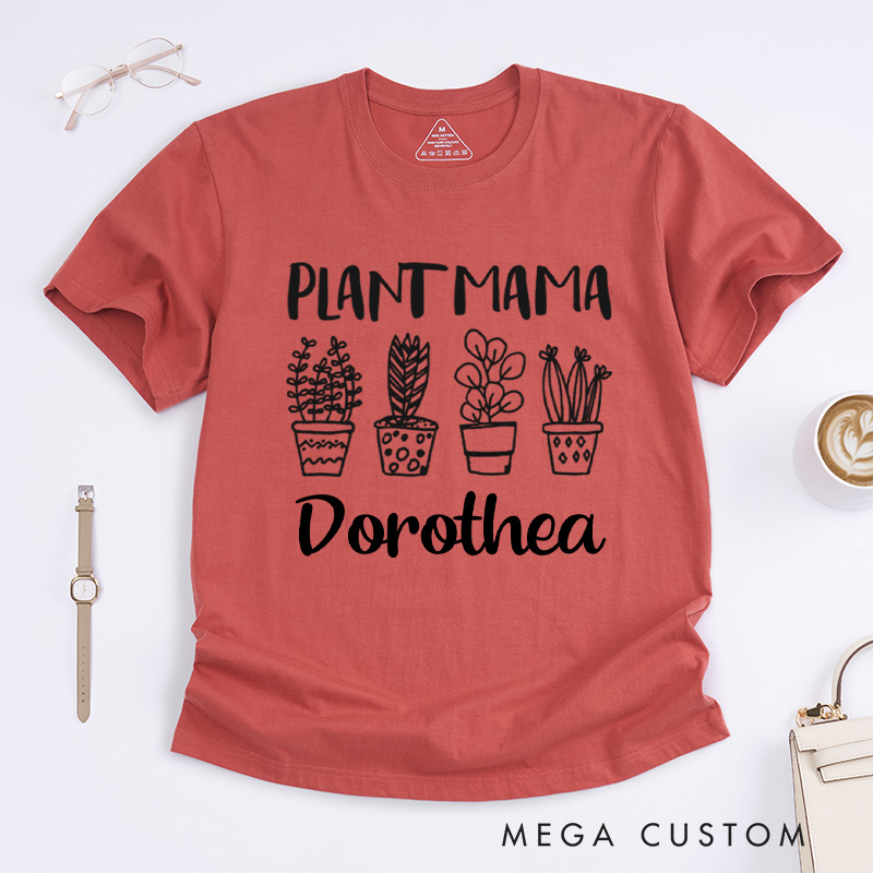 Personalized Plant Mama Classic T-Shirts Crazy Plant Lady Shirt Plant Shirt Plant Lover Gift Mother's Day Gift Gardening Shirt Gardener Gift