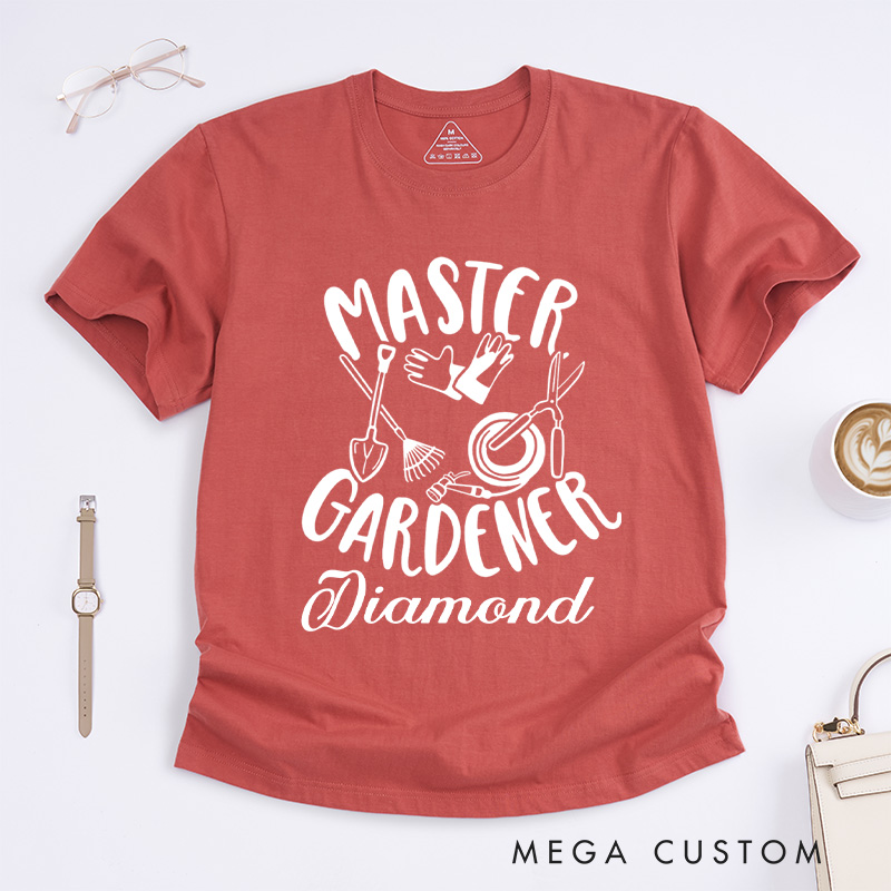 Personalized Master Gardener Classic T-Shirts Custom Plant Lover Shirt with Name Gardener T Shirt Gardening Shirt Gardener Gift