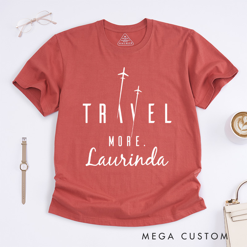 Personalized Travel Classic T-Shirts Customized Name Shirt Graphic Tee Gift For Traveler