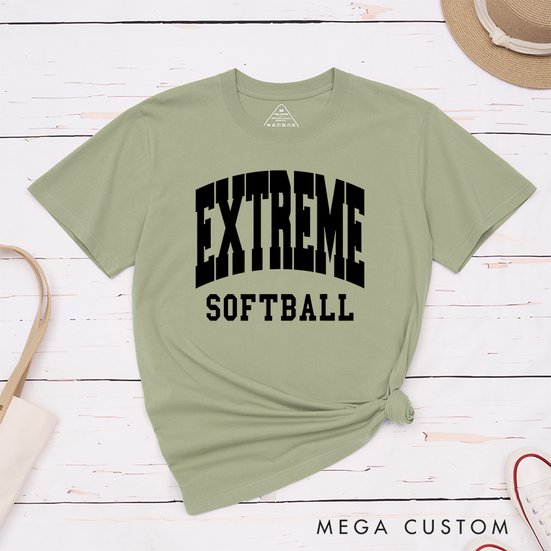 Personalized Customizable Team Softball T-Shirt Design Featuring Bold Team Name Text and Black Softball Lettering for a Sporty and Unique Look