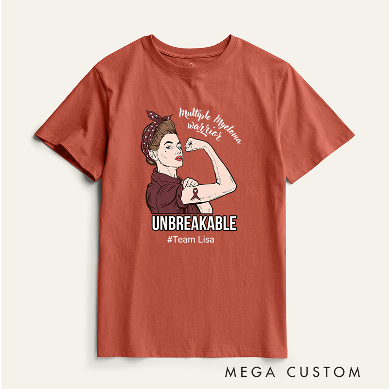 Personalized Multiple Myeloma Awareness Warrior Unbreakable T-Shirt