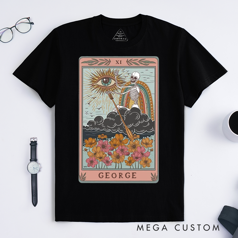 Personalized Tarot Lovers Classic T-Shirts The Audacity Tarot Card Shirt Skeleton Mystical Tarot Gift For Gift Womens Mens Unisex