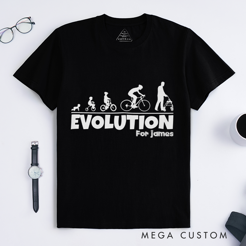 Personalized Evolution Cycling T-Shirt with a Creative Evolution for Outdoor Adventures Riding Cycling Biking Enthusiasts
