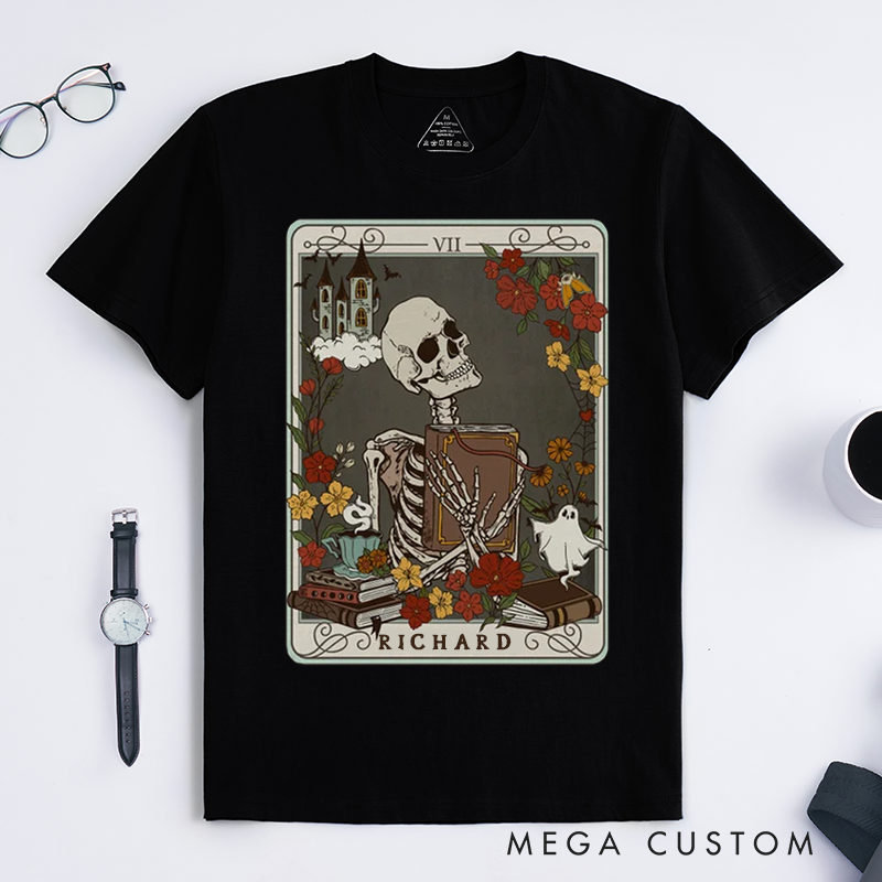 Personalized Tarot Lovers Classic T-Shirts The Reader Retro illustration style  T-shirts Gift for Reader 