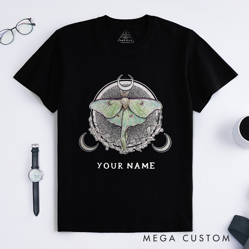 Personalized Tarot Lovers Classic T-Shirts Moon Magic Art Journal Lunar Moth Retro Gift Clothing