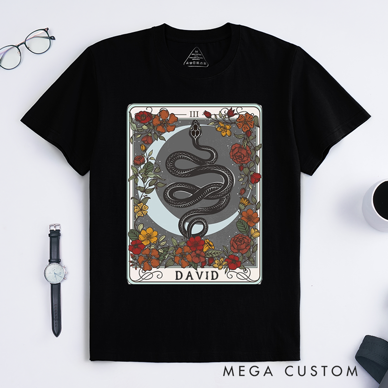 Personalized Tarot Lovers Classic T-Shirts Mystical Forestcore Clothing Zodiac Animal T-Shirts Gift 