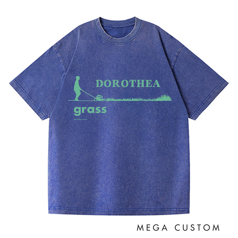 Personalized Grass Men's Washed T-Shirts Men's Tee Shirt Garden Shirt Gardening Lover Shirt Gift For Dad Gardener Shirt Gift
