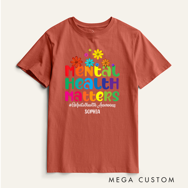 Personalized Mental Health Matters Cute Mental Health Awareness Warrior T-Shirt