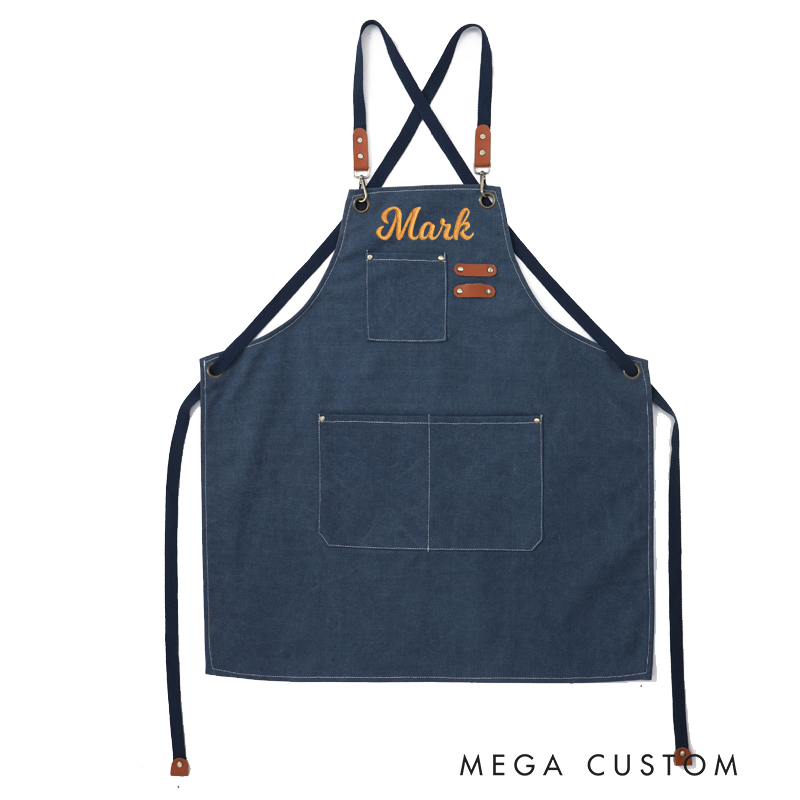 Personalized Gardening Apron with Pocket Embroidered Name Garden Workshop Apron for Gardening Lovers Gardening Gift 