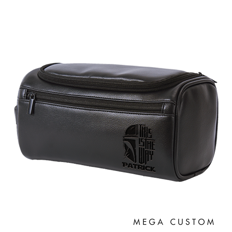 Personalized This is The Way Leather Dopp Kit Funny Geek Leather Toiletry Bag Movie Lovers Shaving Kit Travel Bag Gift For Men