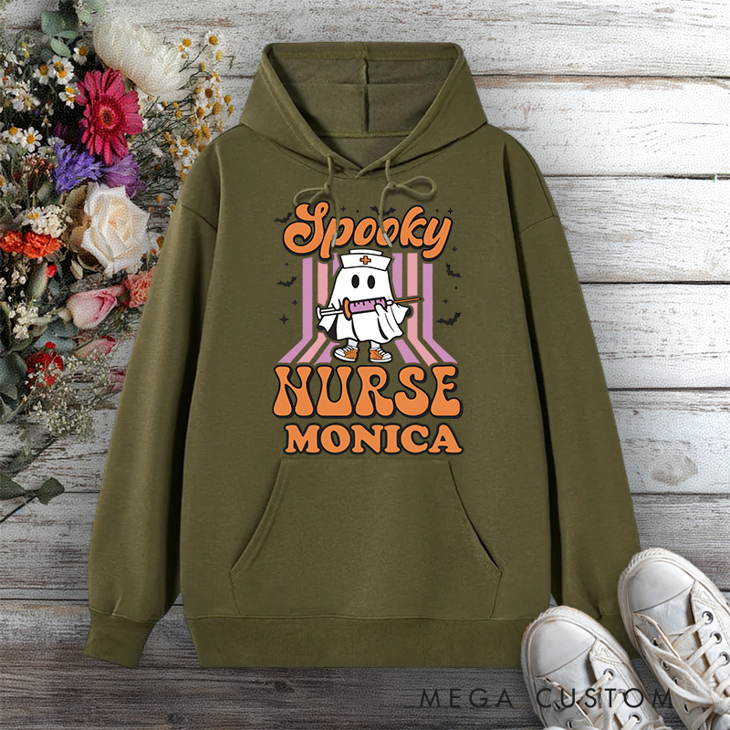 Personalized Hoodies for Nurse Spooky Nurse Design Hoodies