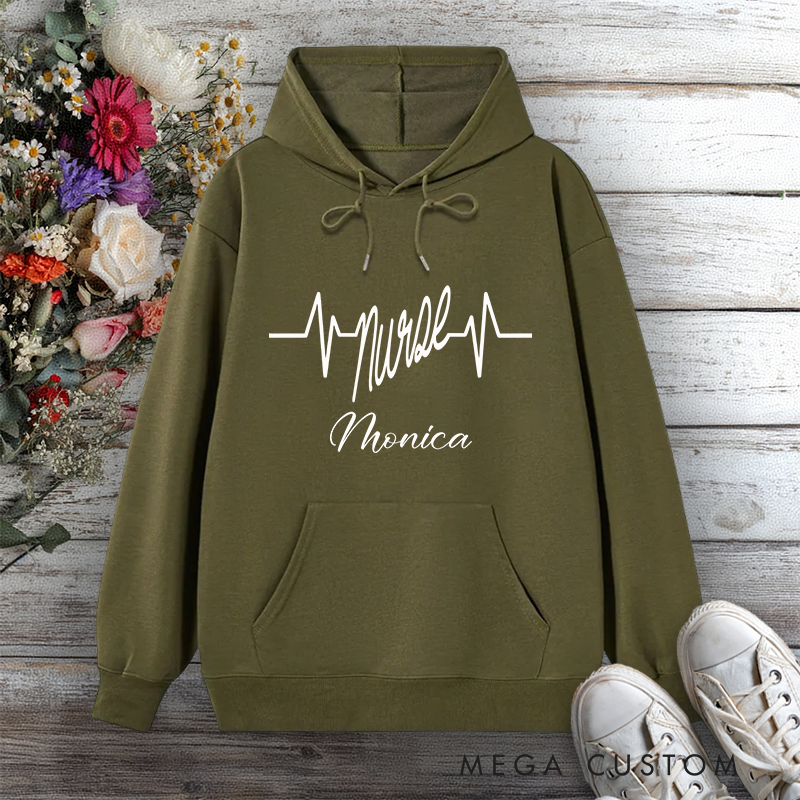 Personalized Hoodies for Nurse Heartbeat of Care Design Hoodies