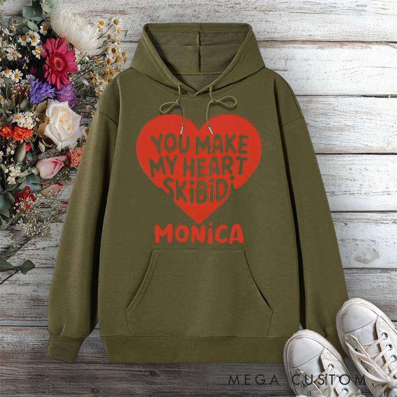 Personalized Hoodies for Nurse You Make My Heart Skibidi Design Hoodies International Nurse Day Gift