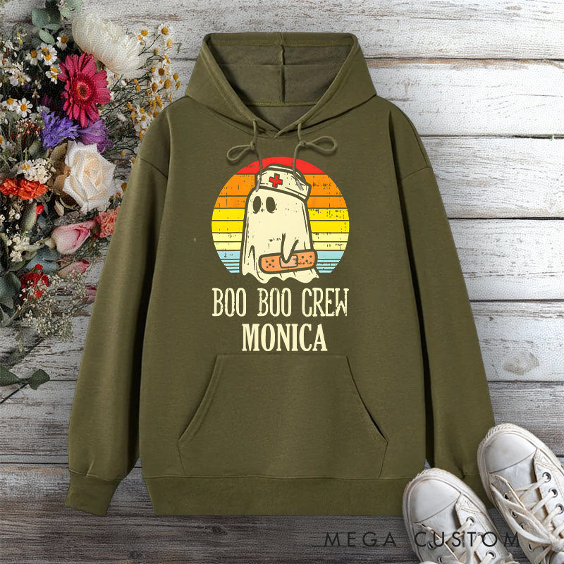 Personalized Hoodies for Nurse Boo Boo Crew Spooky Care Design Hoodies International Nurse Day Gift