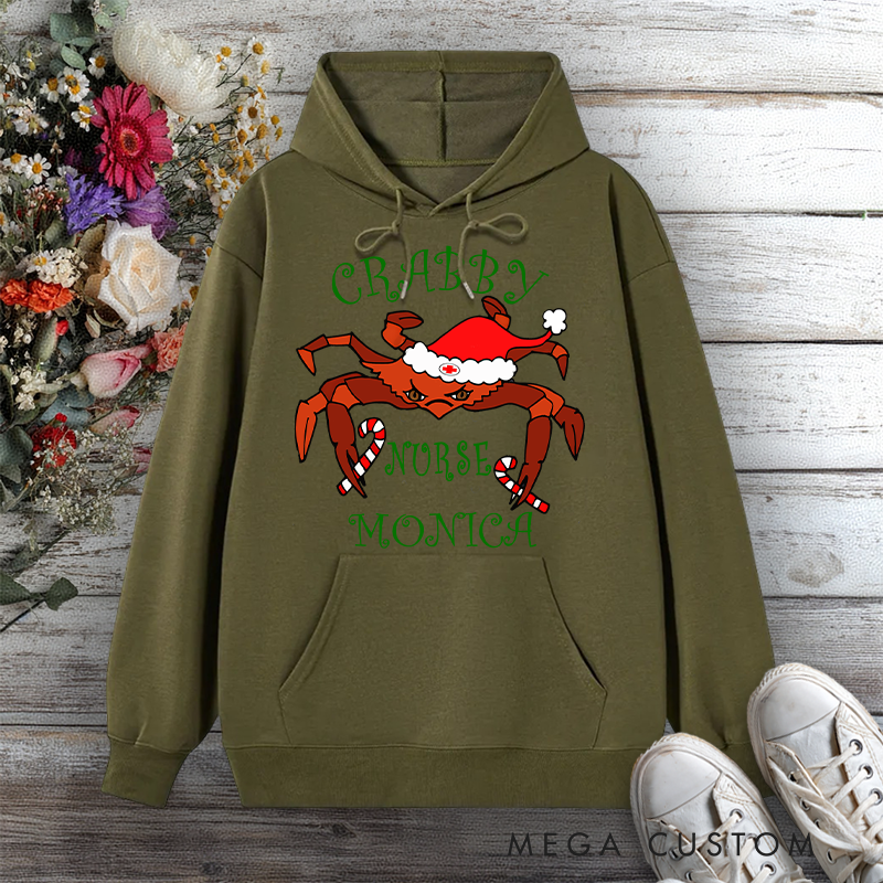 Personalized Hoodies for Nurse Crabby Nurse Holiday Edition Design Hoodies International Nurse Day Gift