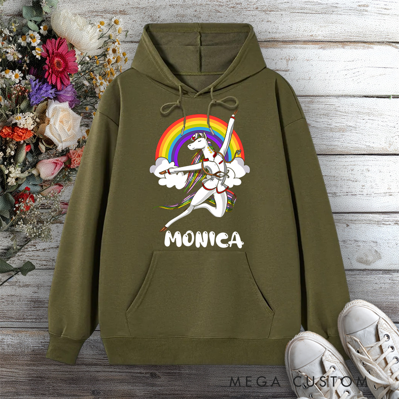 Personalized Hoodies for Nurse Magical Nurse Unicorn Design Hoodies International Nurse Day Gift