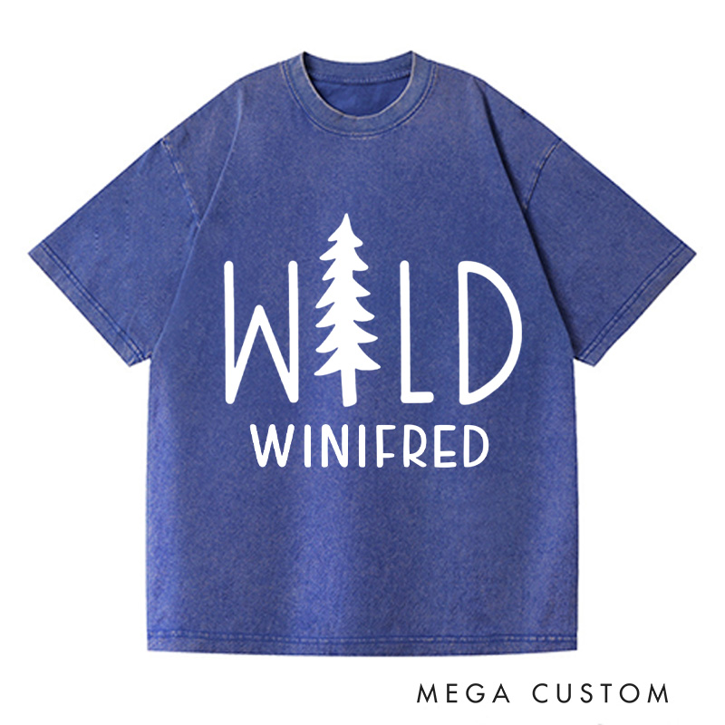 Personalized Wild Washed T-Shirts Traveler Tee Stay Wild Shirt Customized Name Shirt Tee Pine Shirt Gift For Nature Lover