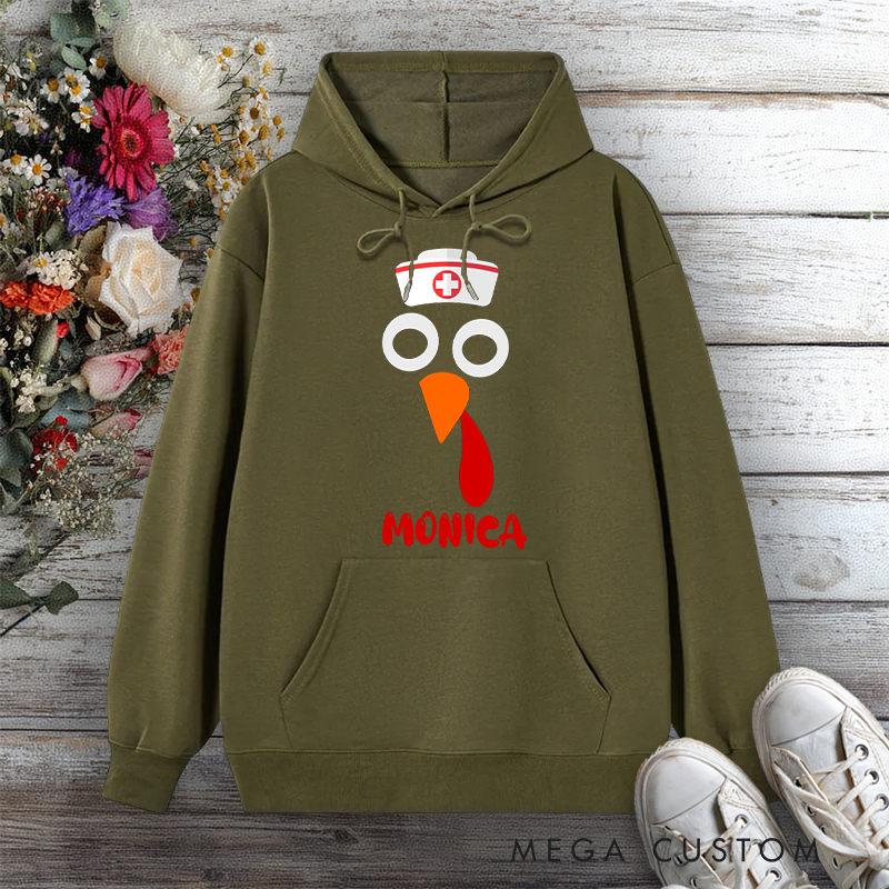 Personalized Hoodies for Nurse Turkey Design Hoodies International Nurse Day Gift