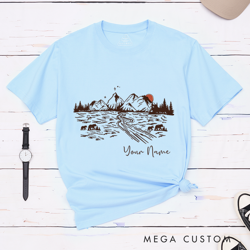 Personalized Outdoors Nature Campers T-Shirt Mountain Shirt Forest Camper Nature Adventurers Lovers Gift