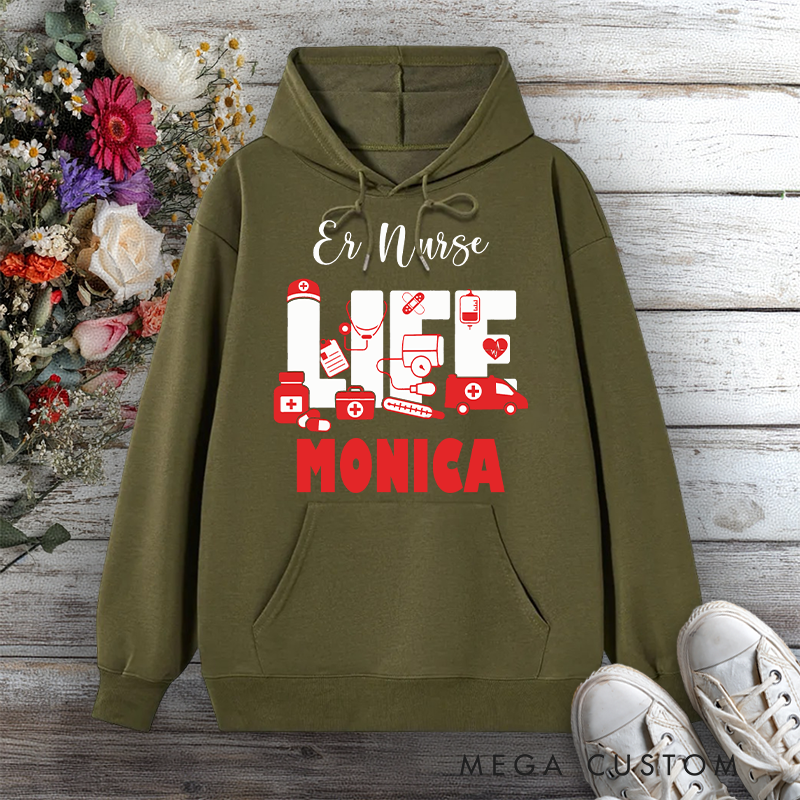 Personalized Hoodies for Nurse ER Nurse Life Design Hoodies International Nurse Day Gift