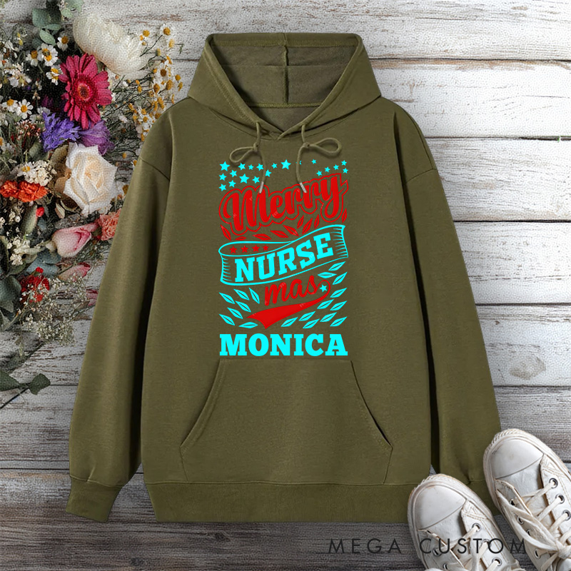 Personalized Hoodies for Nurse Merry Nurse-mas Design Hoodies International Nurse Day Gift