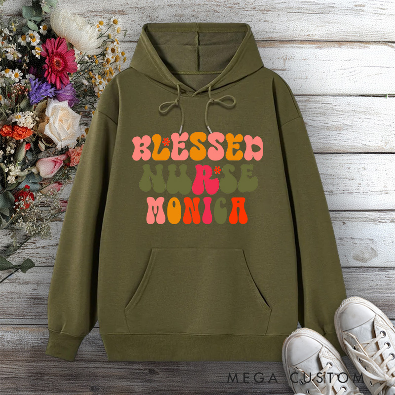 Personalized Hoodies for Nurse Blessed Nurse Design Hoodies International Nurse Day Gift
