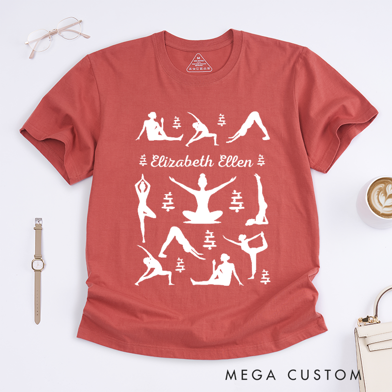 Personalized Yoga Pose Silhouette T-Shirt Perfect Match for Your Yoga Pants Yoga Gift for Her Funny Yoga T-Shirt